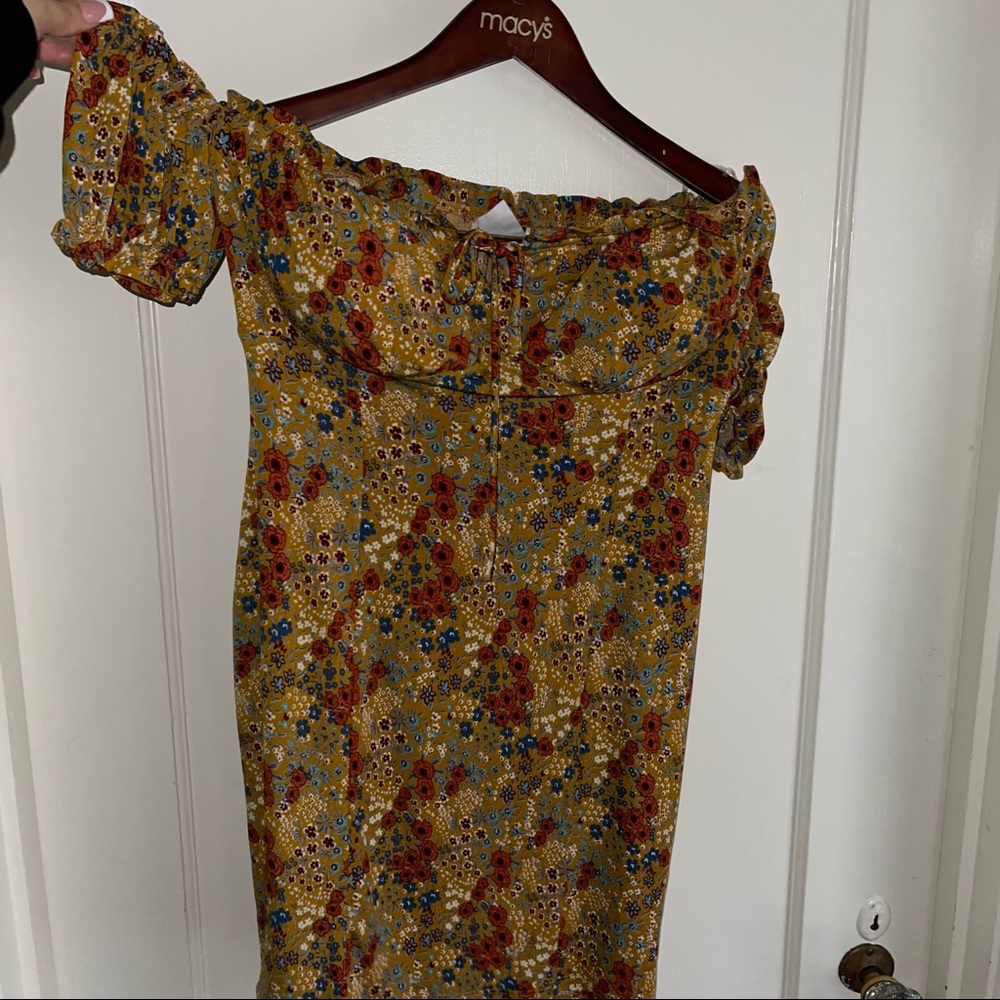 Floral off the shoulder mini dress